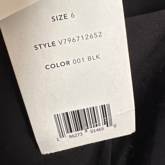 NWT Black VINCE Draped 3/4 Sleeve Square Neck Poplin Top Blouse Size 6 - Picture 4 of 8